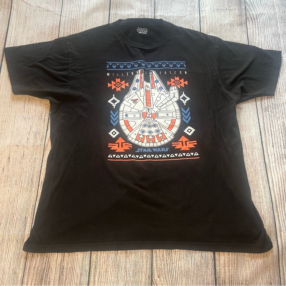 Star Wars Southwest Millennium Falcon Black Graphic T-Shirt Men’s XL USA Made